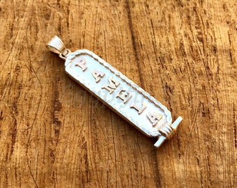 Egyptian Handmade Personalized Sterling Silver Cartouche , Put Your Name Cartouche 10 characters,WORLD WIDE Express Shipping