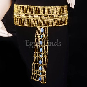Beautiful Egyptian Golden Scarab beaded Cleopatra Belt