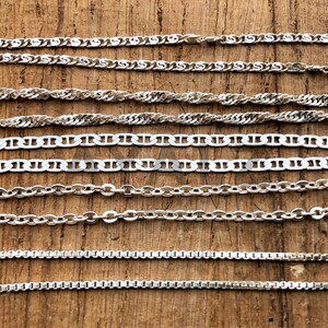 Sterling silver Chain .925 Necklace Jewelry Supplies image 2