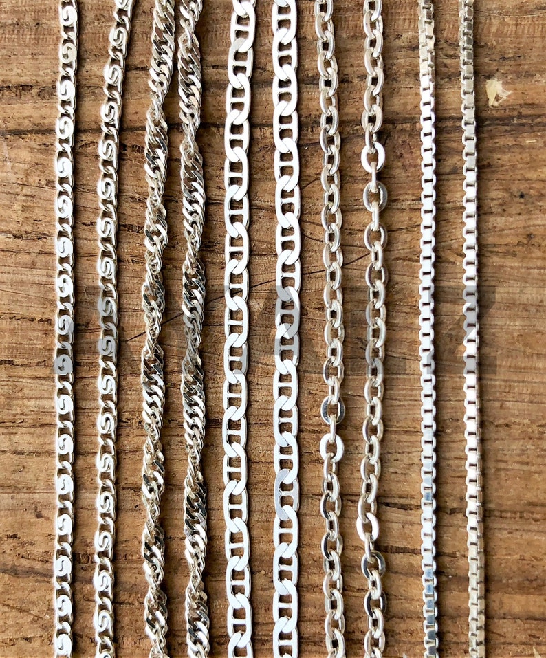 Sterling silver Chain .925 Necklace Jewelry Supplies image 1