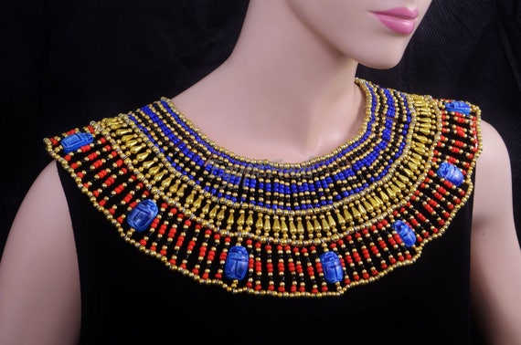 Gran collar egipcio cuentas de Cleopatra collar con 9 -