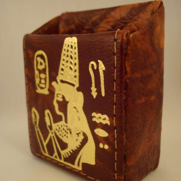 Egypt Hand Made Egyptian Genuine Fine Leather Nekhbet Cigarette Case cigarette holder