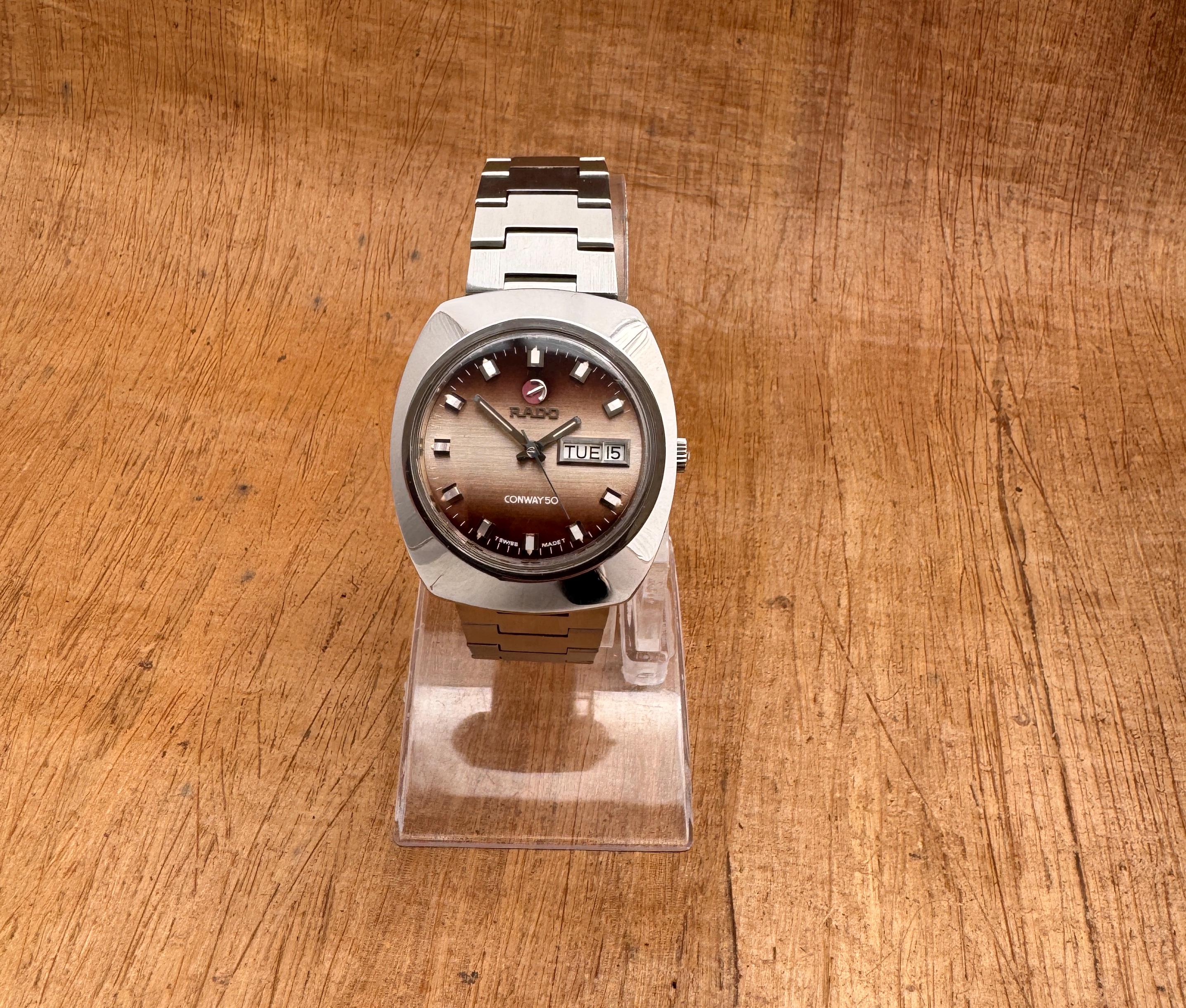 RADO CONWAY 30 Watch Automatic Rare Gradien Dial Day Date