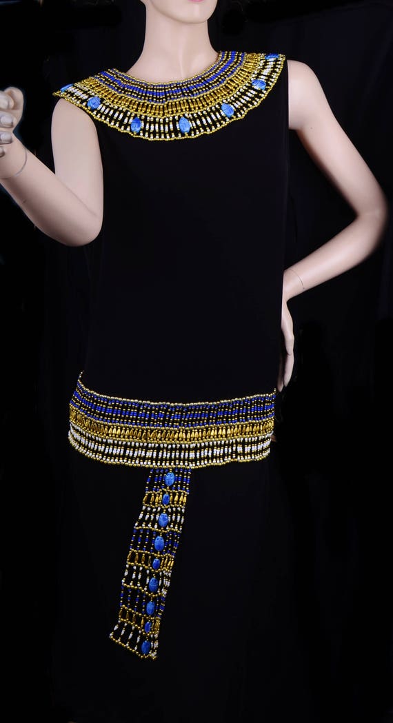 Large Egyptian Cleopatra Beaded Belt Set Costume EXPRESS SHIPPING