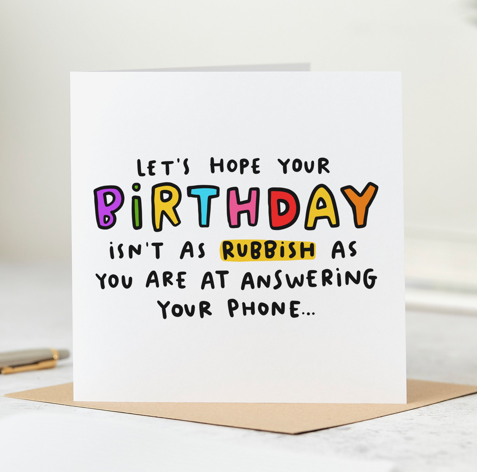 Funny Birthday Card - Rubbish at Answering Your Phone - Etsy UK