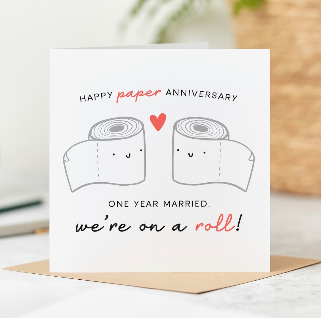 We're on A Roll - Funny 1st Anniversary Card, Paper Anniversary Card - Etsy
