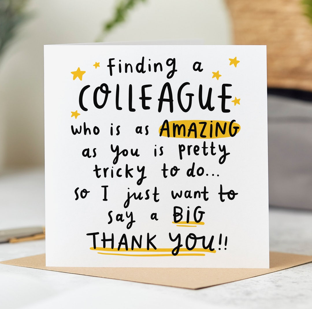 Finding A Colleague as Amazing as You Colleague Thank You Card, Leaving ...
