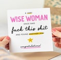 A Very Wise Woman Found Another Job - Funny Congrats Card, New Job Card, Leaving Work, Good Luck Card, Personalised Card