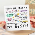 My Bestie Birthday Card - Soul Sister, Funny - Personalised