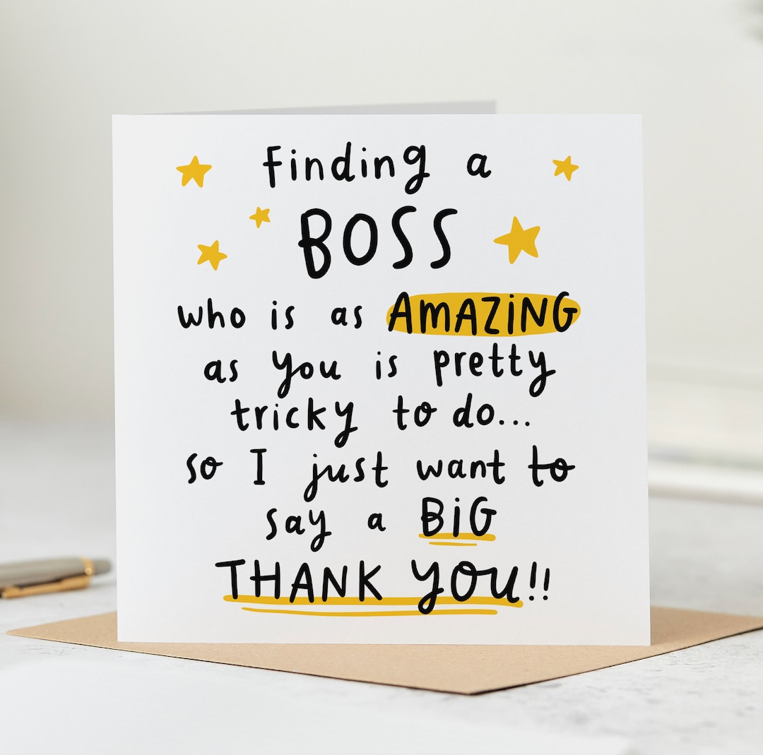 Amazing Boss Finding A Boss as Amazing as You Boss Thank You Card, Leaving Card ...