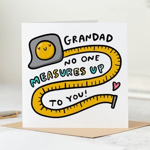 Grandad No One Measures Up To You - Funny Birthday Card For Grandad - Personalised Card