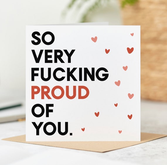 Funny Congrats Card, So Very Fucking Proud Of You, Well Done, Graduation, New Job Card, Exam Success, Personalised Card