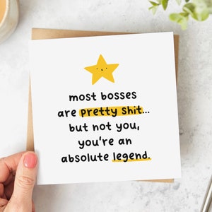 Boss You're An Absolute Legend - Boss Thank You Card - Personalised Card