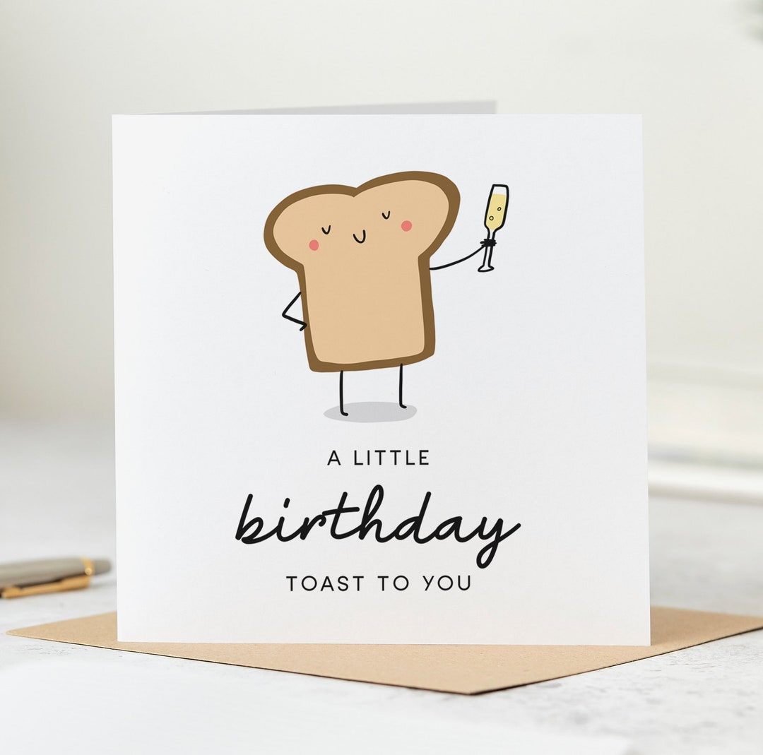 A Little Birthday Toast to You, Funny Birthday Card - Etsy