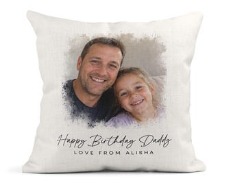 Cojín personalizado con foto para papá, regalo de cumpleaños con imagen personalizada.