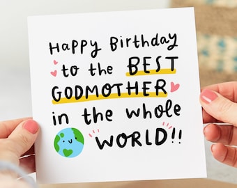Best Godmother In The World - Godmother Birthday Card
