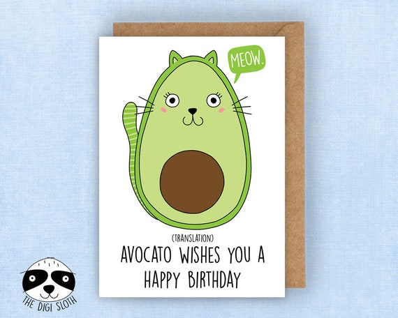 Lustige Geburtstagskarte Avocado wünscht Ihnen eine froh Etsy