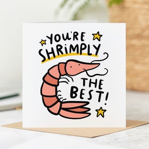 Shrimply The Best Card - Funny Thank You Card - Congrats Card - Personalised Card