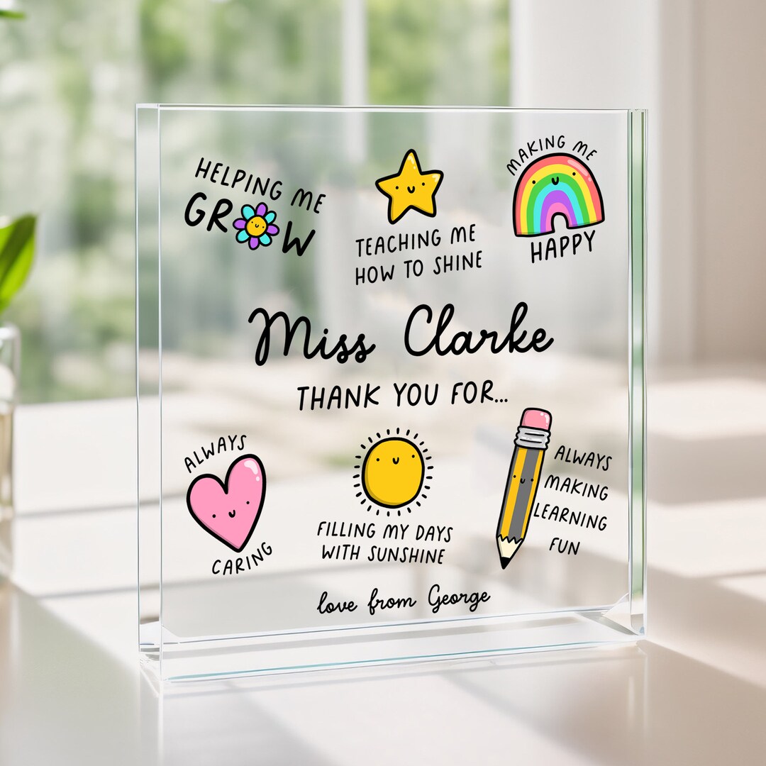 Personalised Teacher Thank You Gift - End of School Teacher ...