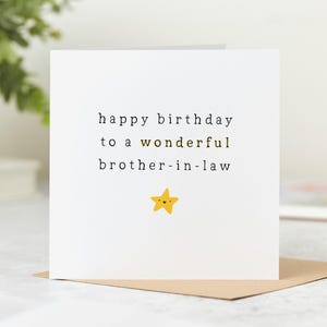 Happy Birthday To A Wonderful Brother In law Card - Birthday Card For Brother In Law, From Sister In Law, From Brother In Law