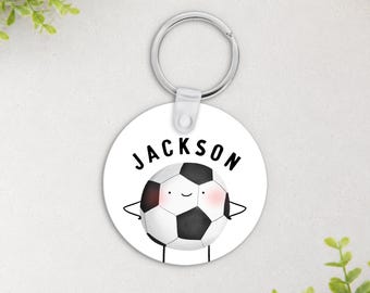 Llavero personalizado con nombre de futbolista para la mochila escolar de tu hijo/a.