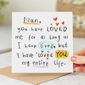 Nan I Have Loved You My Entire Life - Nan Birthday Card - Personalised Card