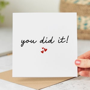 You Did It Card - Congratulations Card, Graduation, Well Done, New Job, Promotion, Personalised Card