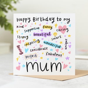 Happy Birthday To My Mum - Mum Birthday Card - Personalised Card image 1