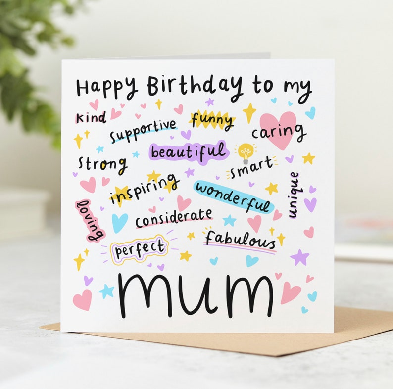 Happy Birthday To My Mum - Mum Birthday Card - Personalised Card image 1