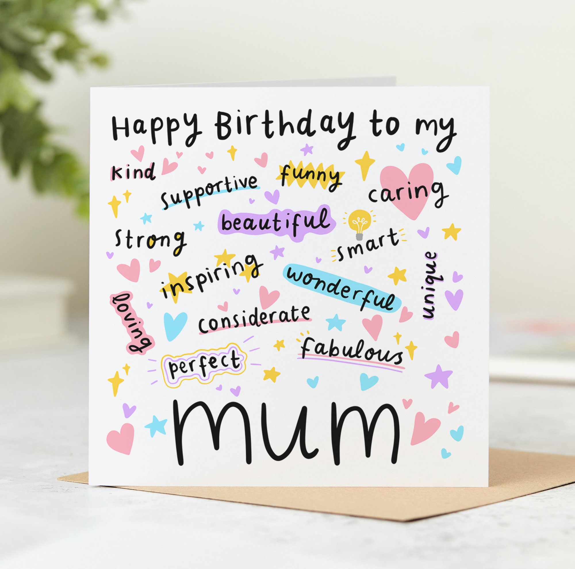 Happy Birthday To My Mum - Mum Birthday Card - Personalised Card