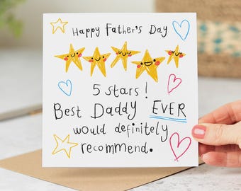 Father’s Day Card for Daddy - Best Daddy Ever 5 Stars Review Card