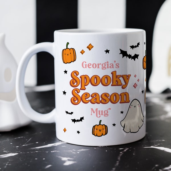 Personalised Halloween Mug - Spooky Season Mug, Halloween Gift, Ghosts, Pumpkins