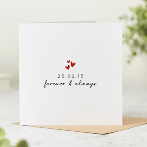 Personalised Anniversary Card, Forever And Always, Love Card, Romantic Card, Husband Wife, Boyfriend, Girlfriend