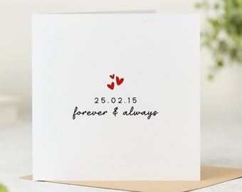 Personalised Anniversary Card, Forever And Always, Love Card, Romantic Card, Husband Wife, Boyfriend, Girlfriend