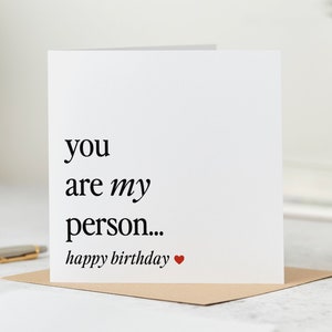 You Are My Person - Birthday Card - Romantic Card - Funny Card - Personalised Card