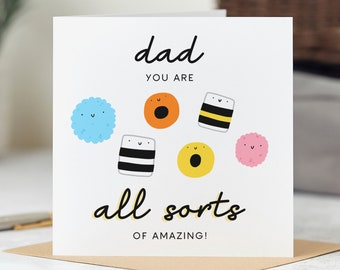 Dad You Are All Sorts Of Amazing - Funny Dad Birthday Card - Personalised Card