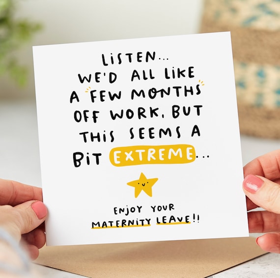 Funny Maternity Leave Card - Few Months Off Work, Pregnancy Congrats Card, For Mum-To-Be, Congratulations Card, Personalised Card