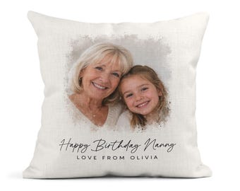 Cojín personalizado con foto de niñera, regalo de cumpleaños con imagen personalizada.