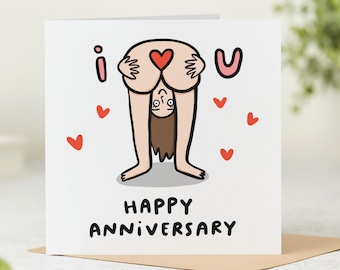 I Love You - Funny Anniversary Card, Bum, Rude Anniversary Card