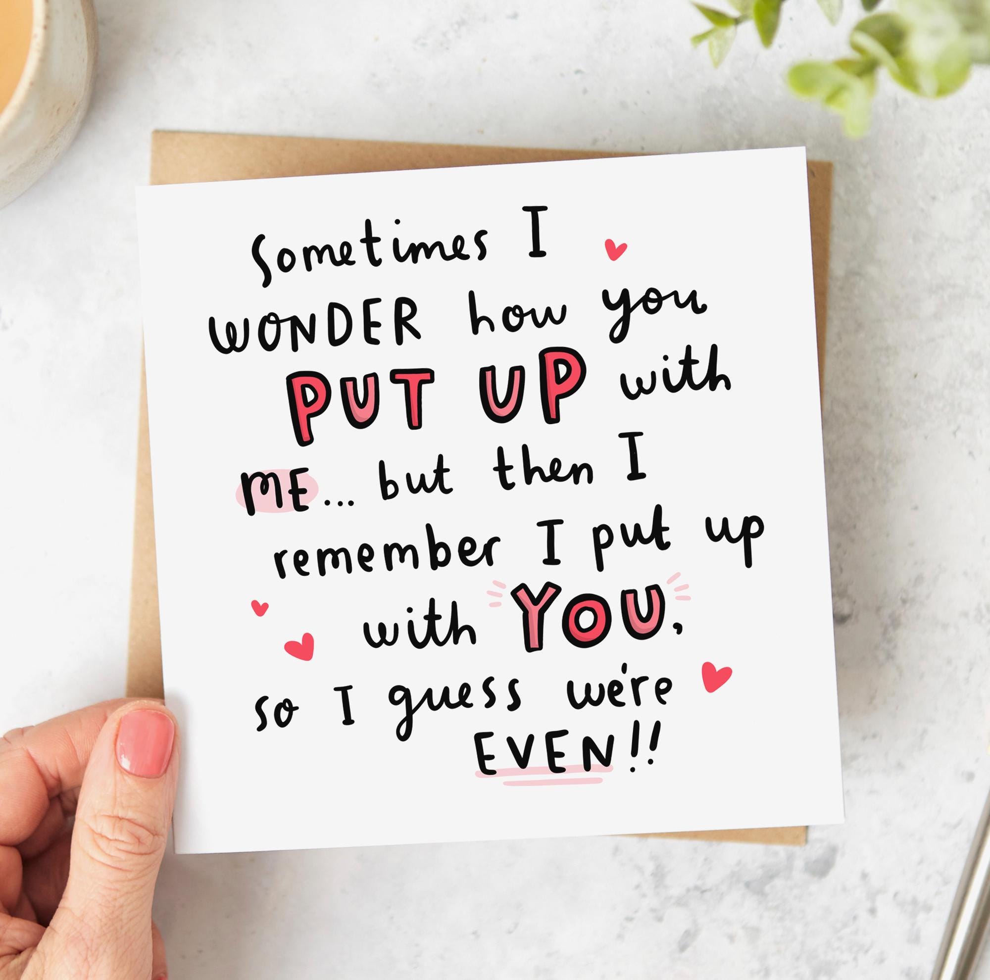 I Guess We're Even - Funny Anniversary Card for Boyfriend, Girlfriend ...