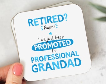 Posavasos divertido para abuelo jubilado - Regalo de jubilación o cumpleaños