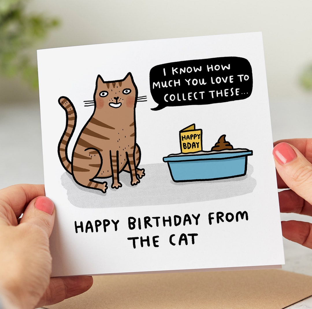 From the Cat Birthday Card - Funny Card - Cat Mum Birthday Card - Cat ...