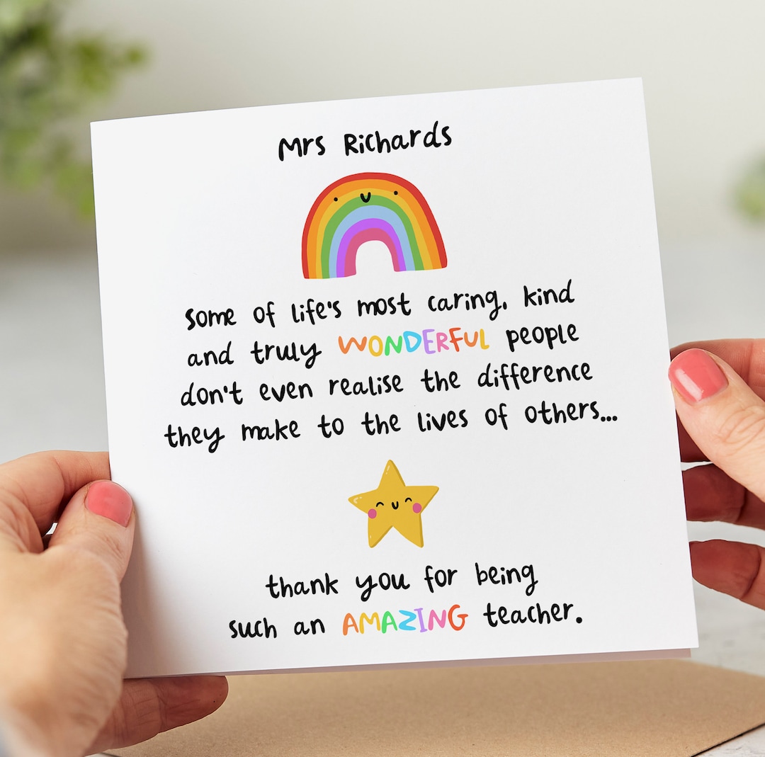 Personalised Teacher Thank You Card - Being Such an Amazing Teacher ...