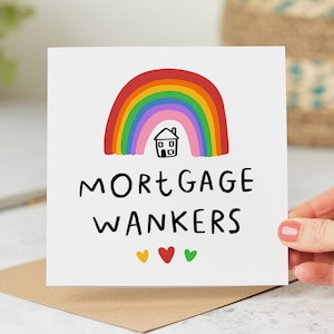 Mortgage Wankers, Funny New Home Card, Congrats New Home, Funny New House Card, Personalised Card