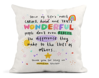 Teacher Thank You Cushion – Appreciation Gift - End of Term