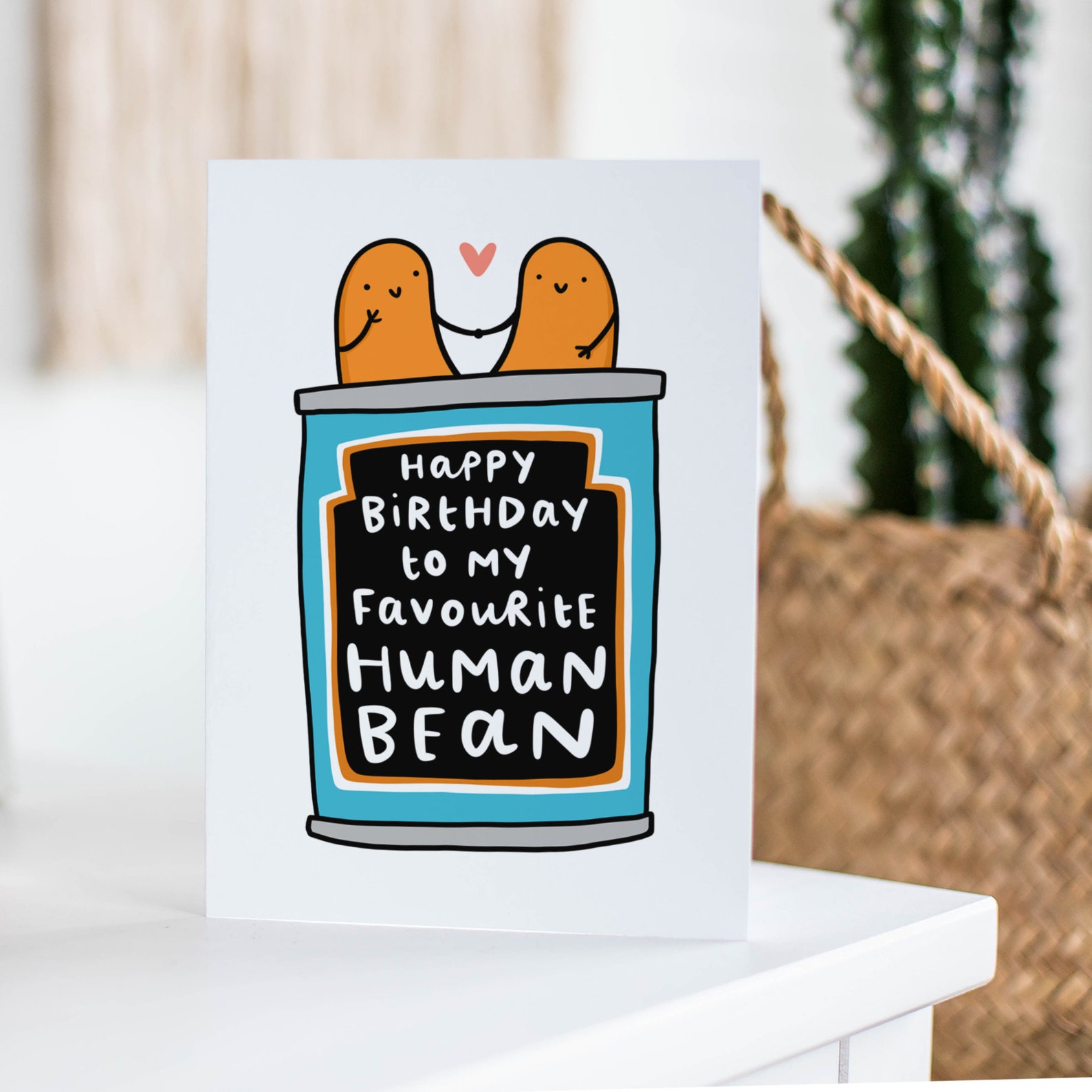 My Favourite Human Bean Birthday Card Happy Birthday To My Etsy