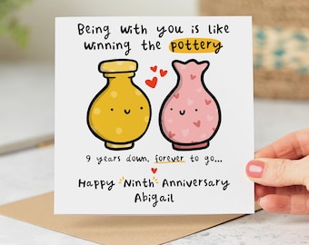 Personalised 9th Anniversary Card - Funny Pottery Anniversary