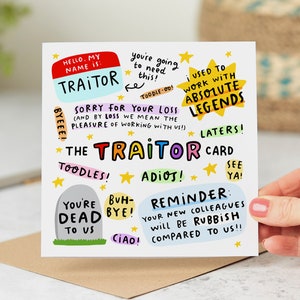 The Traitor Card - Funny New Job Leaving Card - Personalised Card