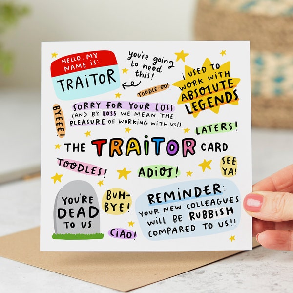 The Traitor Card - Funny New Job Leaving Card - Personalised Card