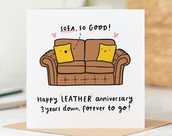 Funny 3rd Anniversary Card, Sofa So Good